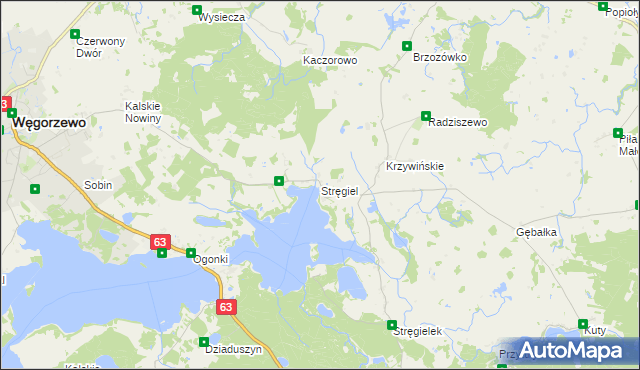 mapa Stręgiel, Stręgiel na mapie Targeo