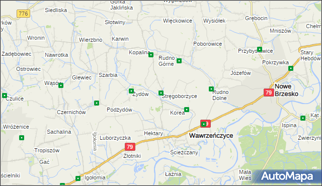 mapa Stręgoborzyce, Stręgoborzyce na mapie Targeo