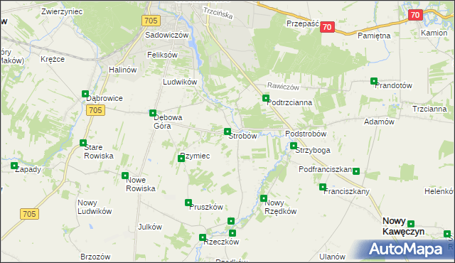 mapa Strobów, Strobów na mapie Targeo