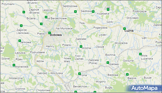 mapa Stróżna, Stróżna na mapie Targeo