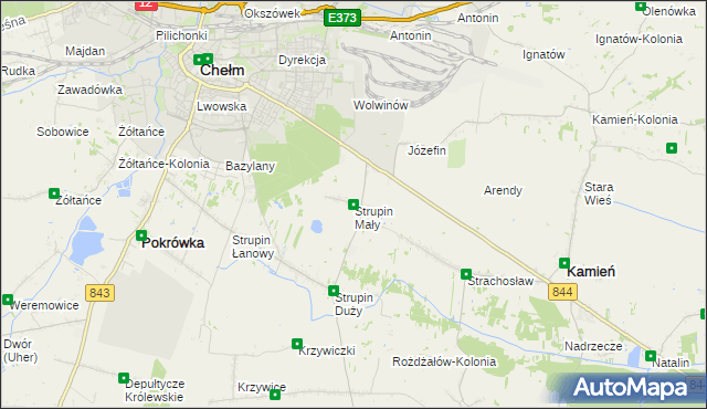 mapa Strupin Mały, Strupin Mały na mapie Targeo