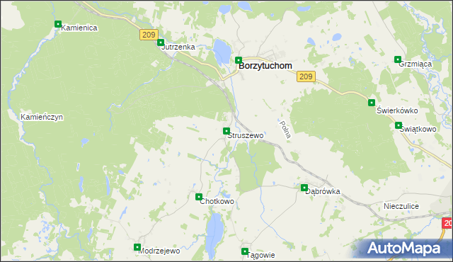 mapa Struszewo, Struszewo na mapie Targeo