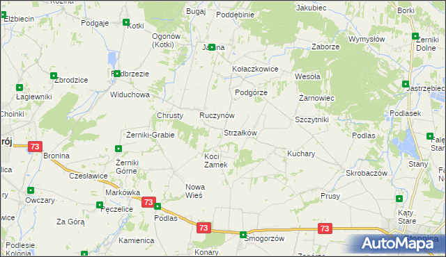 mapa Strzałków gmina Stopnica, Strzałków gmina Stopnica na mapie Targeo