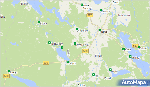 mapa Strzałkowo gmina Łukta, Strzałkowo gmina Łukta na mapie Targeo