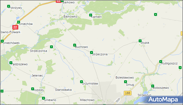 mapa Strzeczona, Strzeczona na mapie Targeo