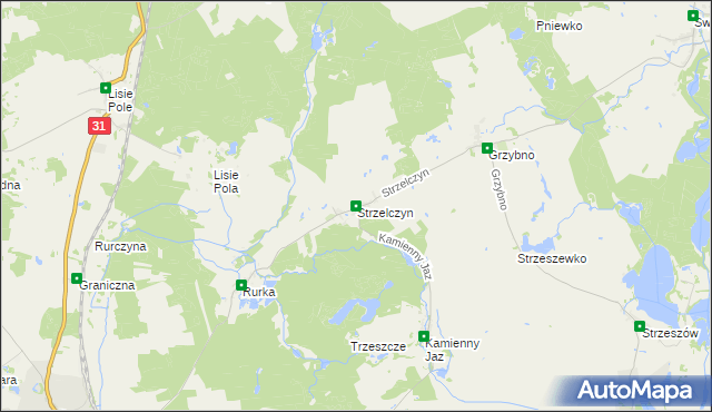 mapa Strzelczyn, Strzelczyn na mapie Targeo