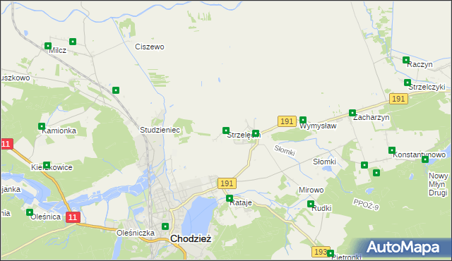 mapa Strzelęcin, Strzelęcin na mapie Targeo