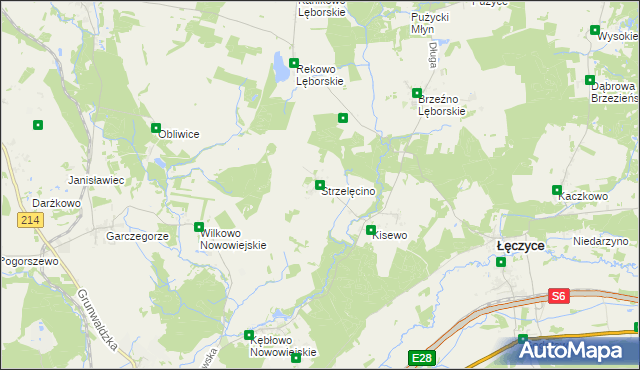 mapa Strzelęcino, Strzelęcino na mapie Targeo