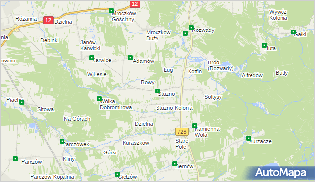 mapa Stużno, Stużno na mapie Targeo