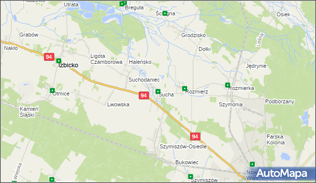 mapa Sucha gmina Strzelce Opolskie, Sucha gmina Strzelce Opolskie na mapie Targeo