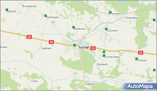 mapa Suchań, Suchań na mapie Targeo