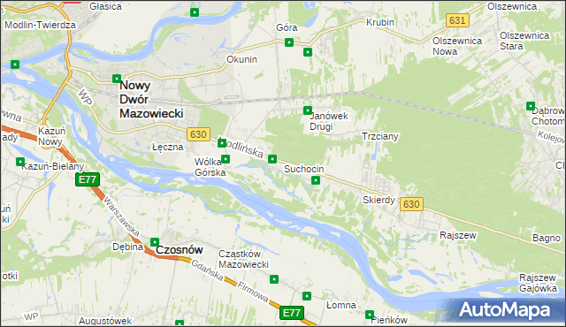 mapa Suchocin gmina Jabłonna, Suchocin gmina Jabłonna na mapie Targeo