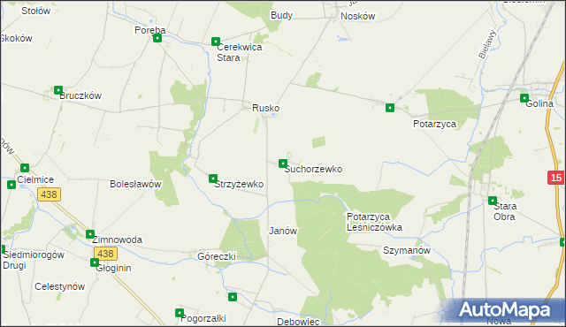 mapa Suchorzewko, Suchorzewko na mapie Targeo