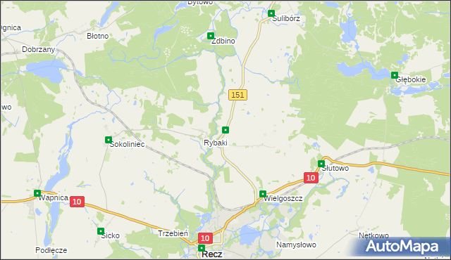 mapa Suliborek, Suliborek na mapie Targeo