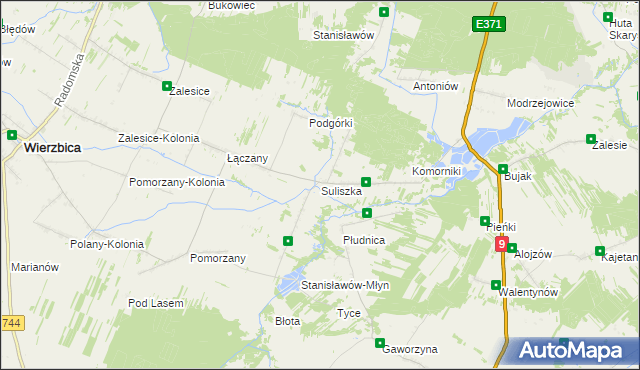 mapa Suliszka, Suliszka na mapie Targeo