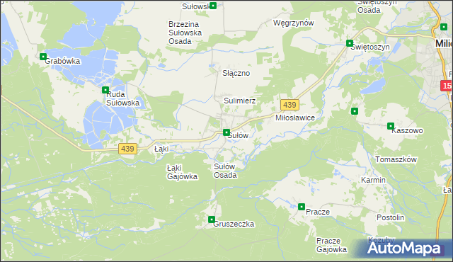 mapa Sułów gmina Milicz, Sułów gmina Milicz na mapie Targeo