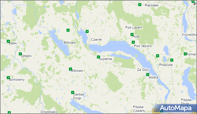 mapa Supienie, Supienie na mapie Targeo