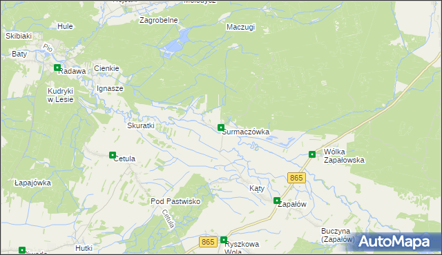 mapa Surmaczówka, Surmaczówka na mapie Targeo