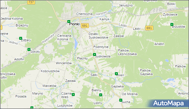 mapa Suskowola, Suskowola na mapie Targeo