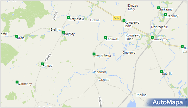 mapa Swędrówka, Swędrówka na mapie Targeo