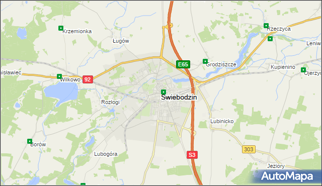 mapa Świebodzin, Świebodzin na mapie Targeo
