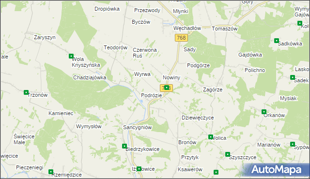 mapa Świerczyna gmina Działoszyce, Świerczyna gmina Działoszyce na mapie Targeo