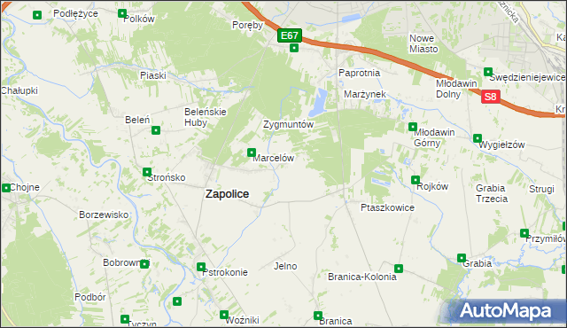 mapa Świerzyny, Świerzyny na mapie Targeo