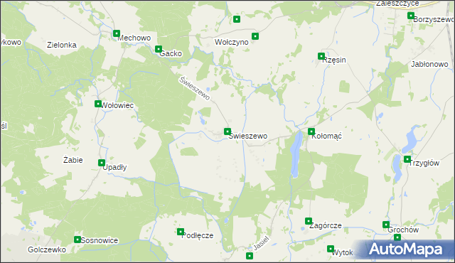 mapa Świeszewo gmina Gryfice, Świeszewo gmina Gryfice na mapie Targeo