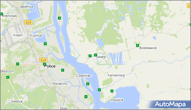 mapa Święta gmina Goleniów, Święta gmina Goleniów na mapie Targeo