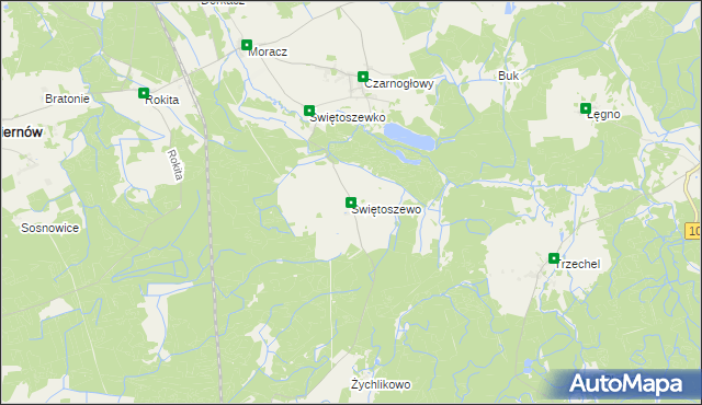 mapa Świętoszewo, Świętoszewo na mapie Targeo