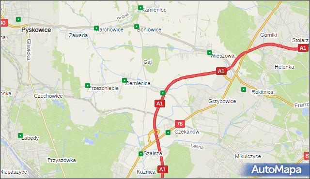 mapa Świętoszowice, Świętoszowice na mapie Targeo