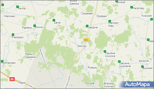 mapa Świrydy, Świrydy na mapie Targeo