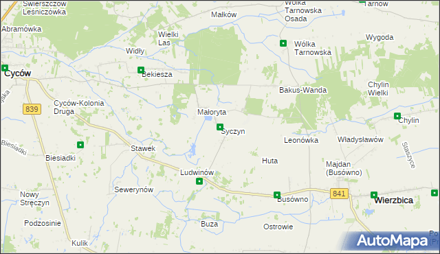 mapa Syczyn, Syczyn na mapie Targeo