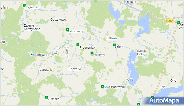 mapa Sykstyny, Sykstyny na mapie Targeo