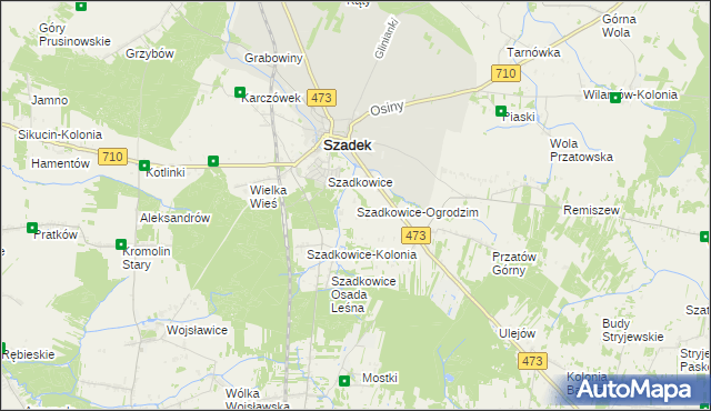 mapa Szadkowice-Ogrodzim, Szadkowice-Ogrodzim na mapie Targeo