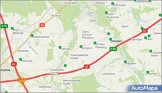 mapa Szczecin gmina Dmosin, Szczecin gmina Dmosin na mapie Targeo