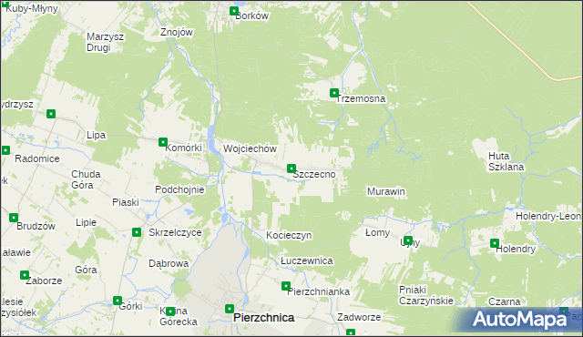 mapa Szczecno, Szczecno na mapie Targeo