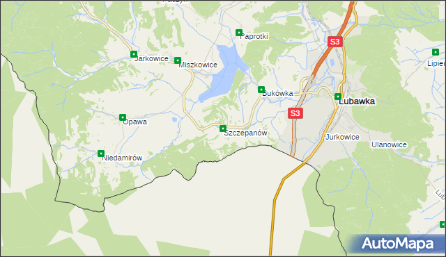 mapa Szczepanów gmina Lubawka, Szczepanów gmina Lubawka na mapie Targeo