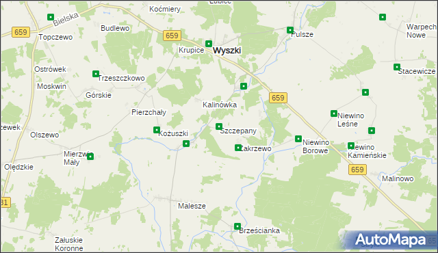 mapa Szczepany gmina Wyszki, Szczepany gmina Wyszki na mapie Targeo