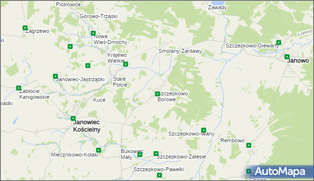 mapa Szczepkowo Borowe, Szczepkowo Borowe na mapie Targeo