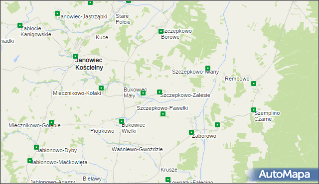 mapa Szczepkowo-Zalesie, Szczepkowo-Zalesie na mapie Targeo