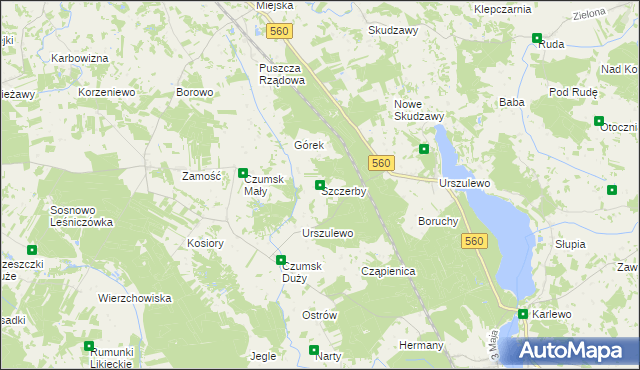 mapa Szczerby, Szczerby na mapie Targeo