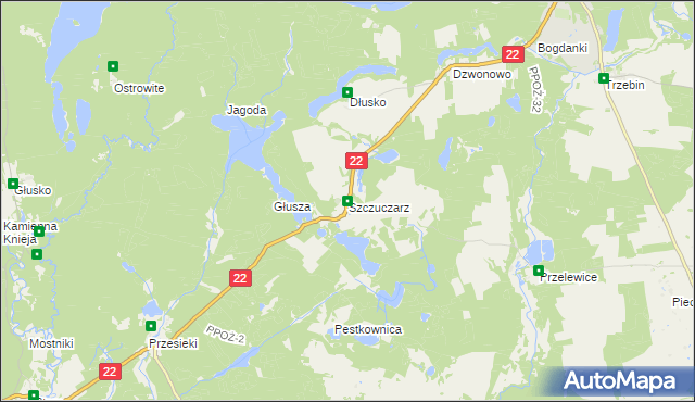 mapa Szczuczarz, Szczuczarz na mapie Targeo