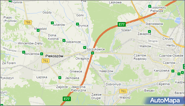 mapa Szczukowskie Górki, Szczukowskie Górki na mapie Targeo