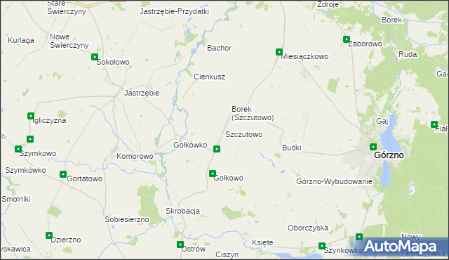 mapa Szczutowo gmina Górzno, Szczutowo gmina Górzno na mapie Targeo