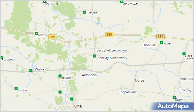 mapa Szczyty-Nowodwory, Szczyty-Nowodwory na mapie Targeo