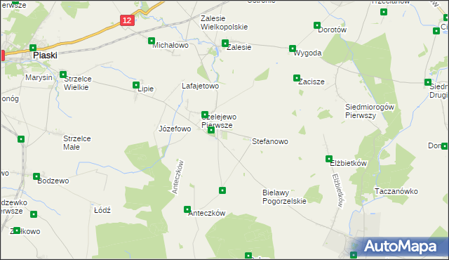 mapa Szelejewo Drugie, Szelejewo Drugie na mapie Targeo