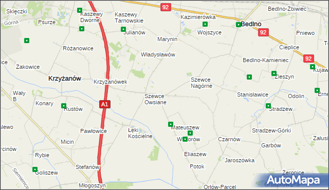 mapa Szewce Nadolne, Szewce Nadolne na mapie Targeo