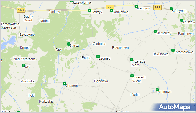 mapa Szoniec, Szoniec na mapie Targeo