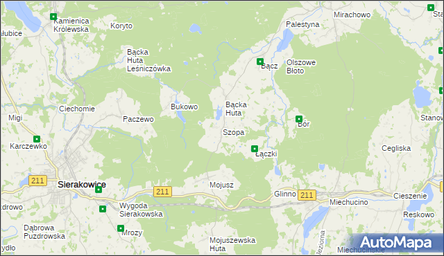 mapa Szopa, Szopa na mapie Targeo